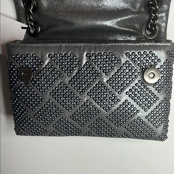 Kurt Geiger Studded Grey Shoulder Bag - Picture 10 of 12